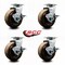 Service Caster 5 Inch High Temp Phenolic Swivel Caster Set with Roller Bearings and Brakes SCC SCC-20S520-PHRHT-TLB-4 - alternate 6
